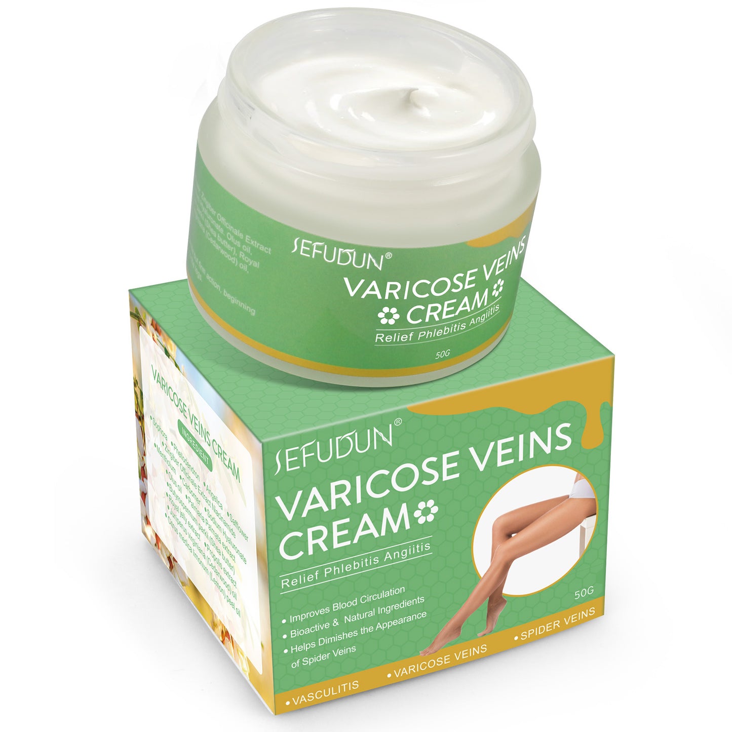 Crema para venas Varices// Vein Cream Red Blood Streaks Repair Earthworm Leg Bruises Bulge Relief Pain Safflower Skin care lotion Varicose Cream