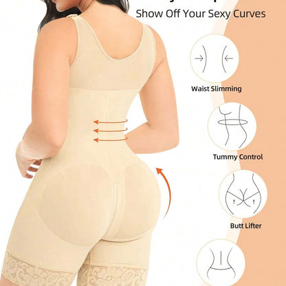 Fajas Colombianas Women's Shapewear, Full Body Sculpting After Abdominal Control, Hip Lifter With Zipper Crotch, Women's Fitness Set