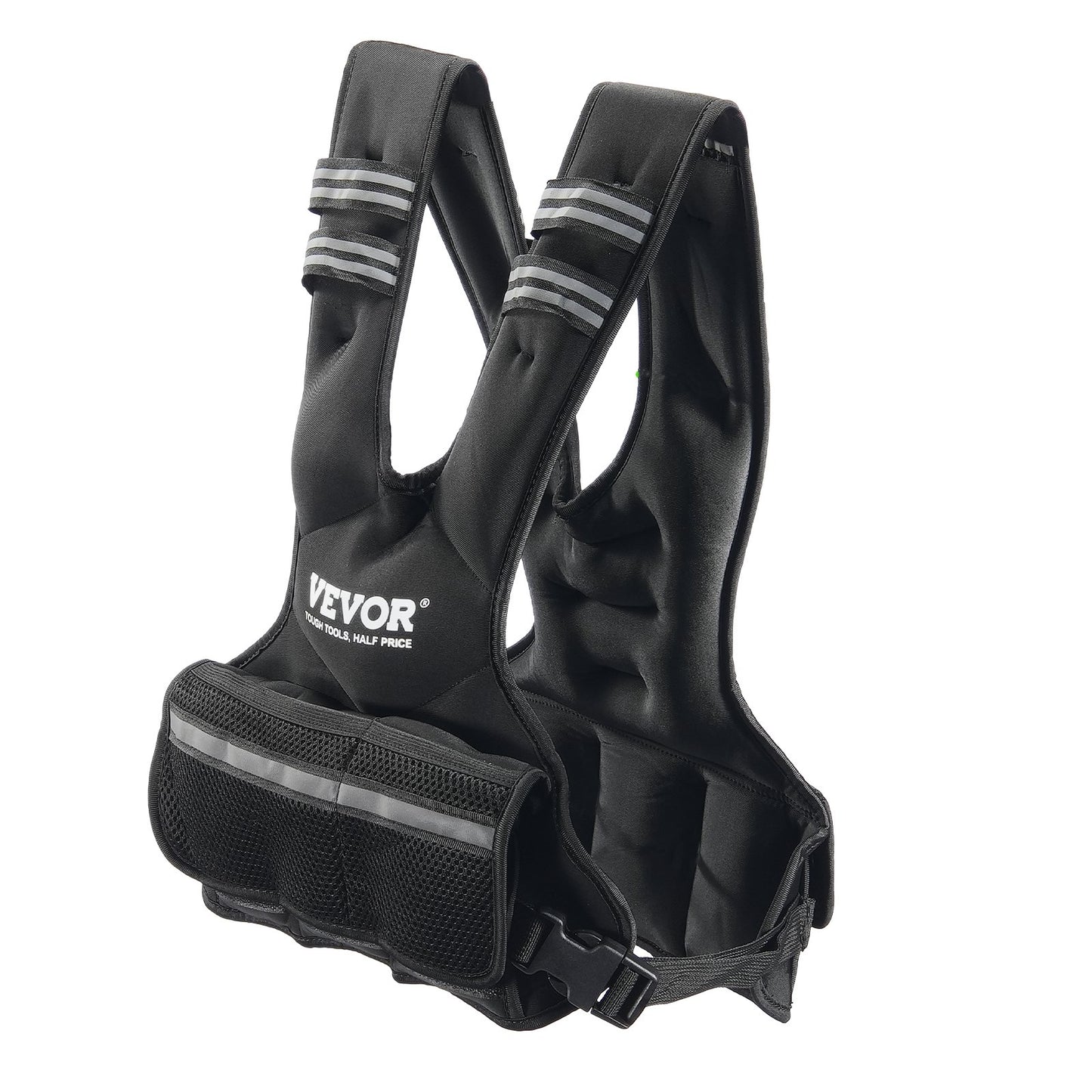 Chaleco  Ajustable, Chaleco de Peso de 11-20 lb con 6 Pesas de Arena y Hierro y Banda Reflectante, Juego de Chaleco de Peso para Hombres y Mujeres, Equipo de Ejercicio para Entrenamiento de Fuerza, Correr y Trotar.