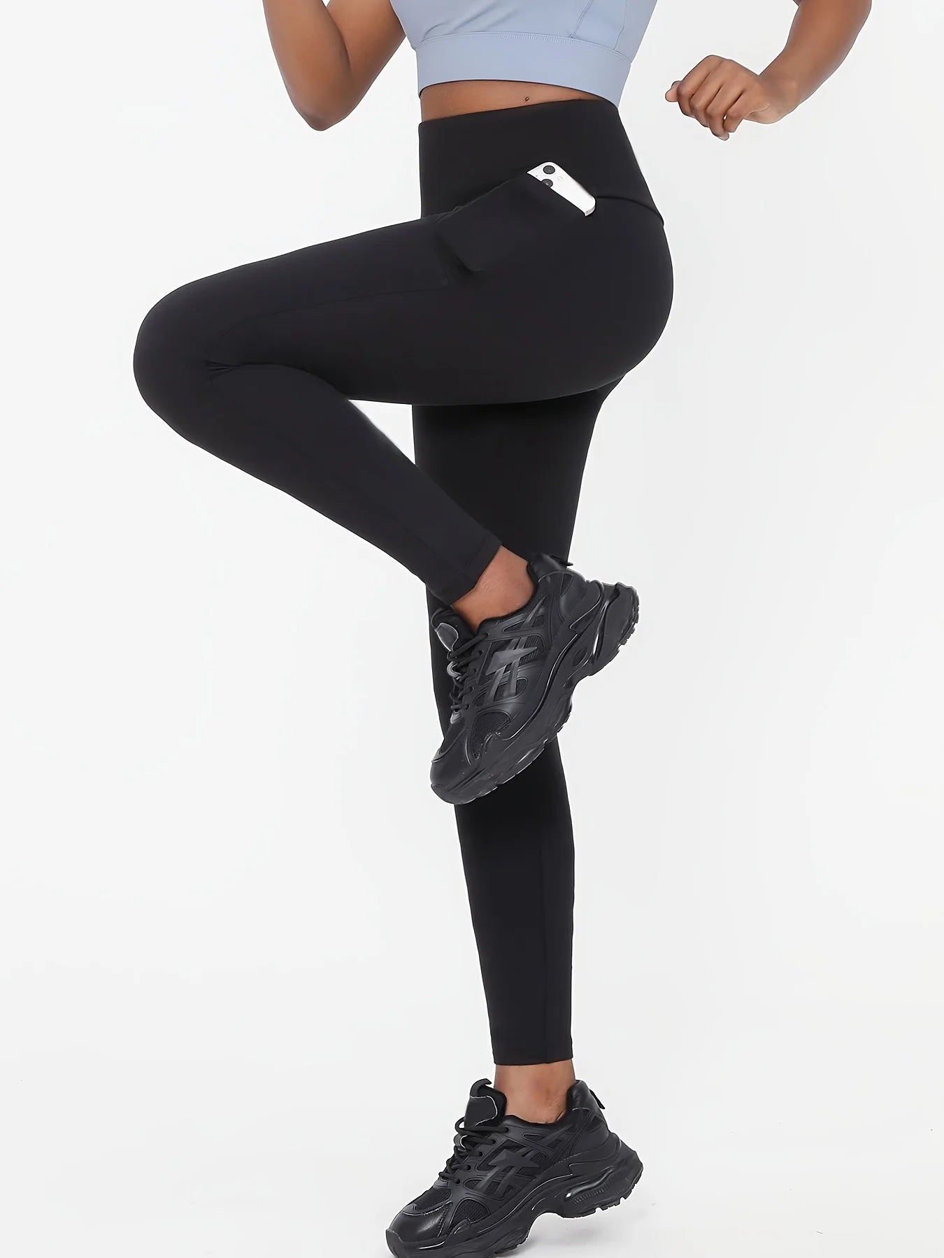 Plus Size Black High Waist Yoga Leggings