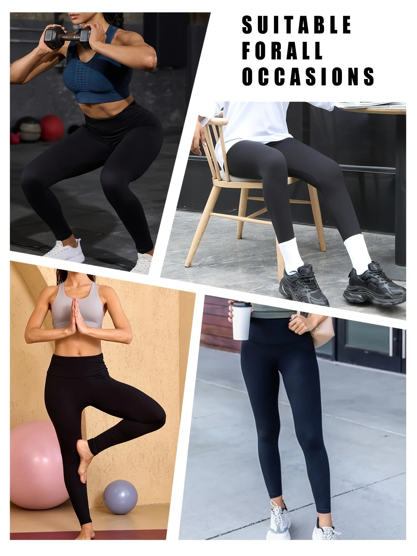 Plus Size Black High Waist Yoga Leggings