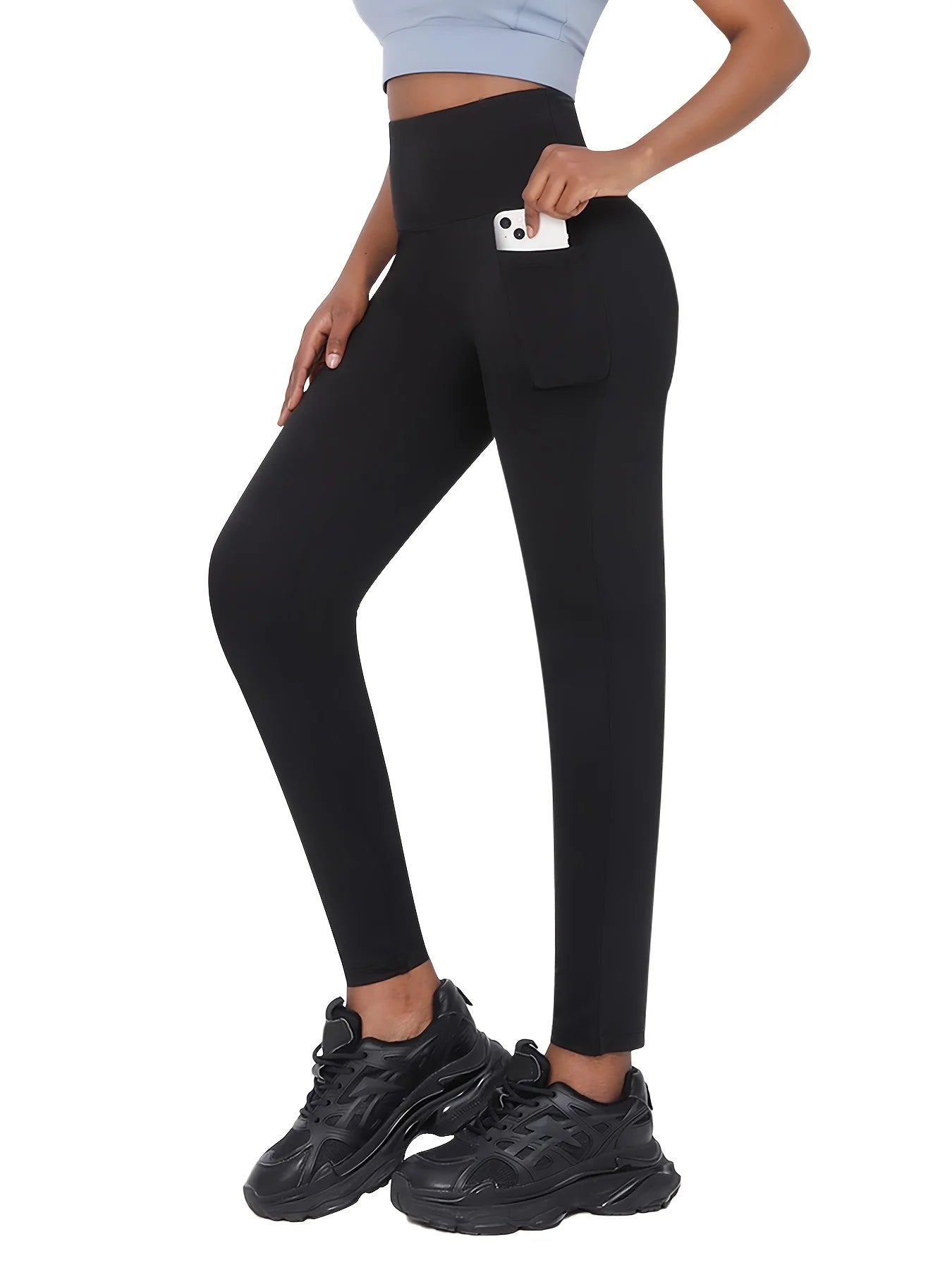 Plus Size Black High Waist Yoga Leggings