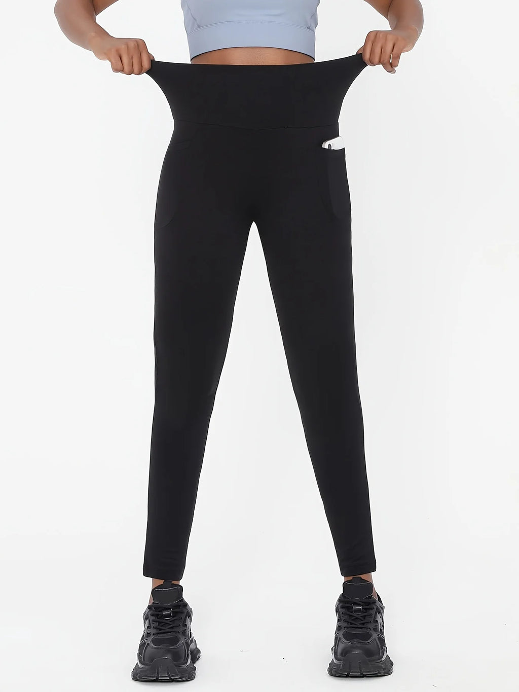 Plus Size Black High Waist Yoga Leggings