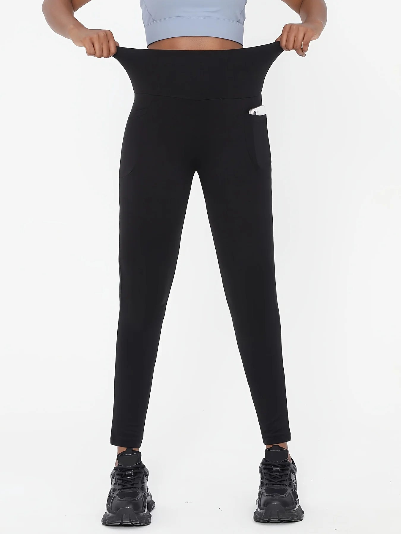 Plus Size Black High Waist Yoga Leggings