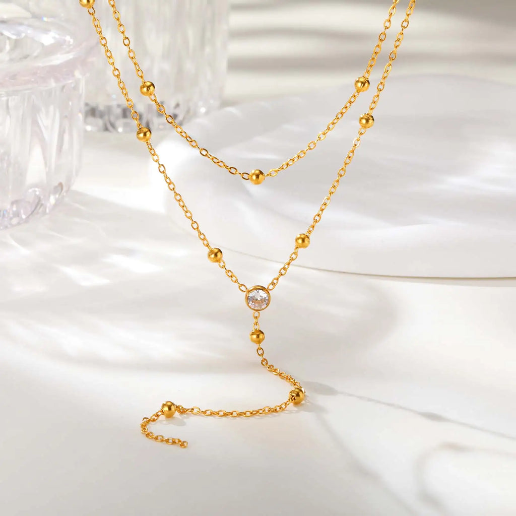 Double Layer Fringe Chain Necklace