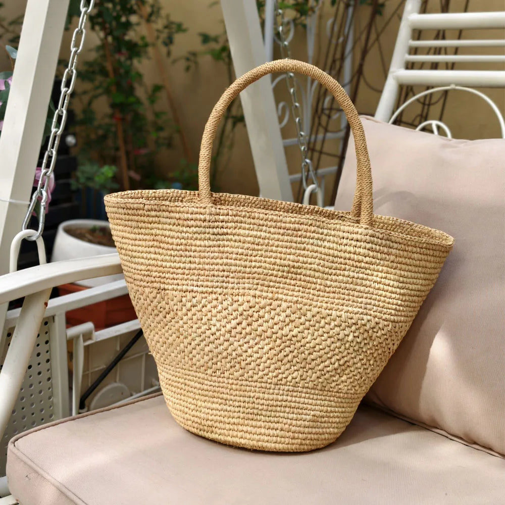 Handwoven Raffia Vacation Tote