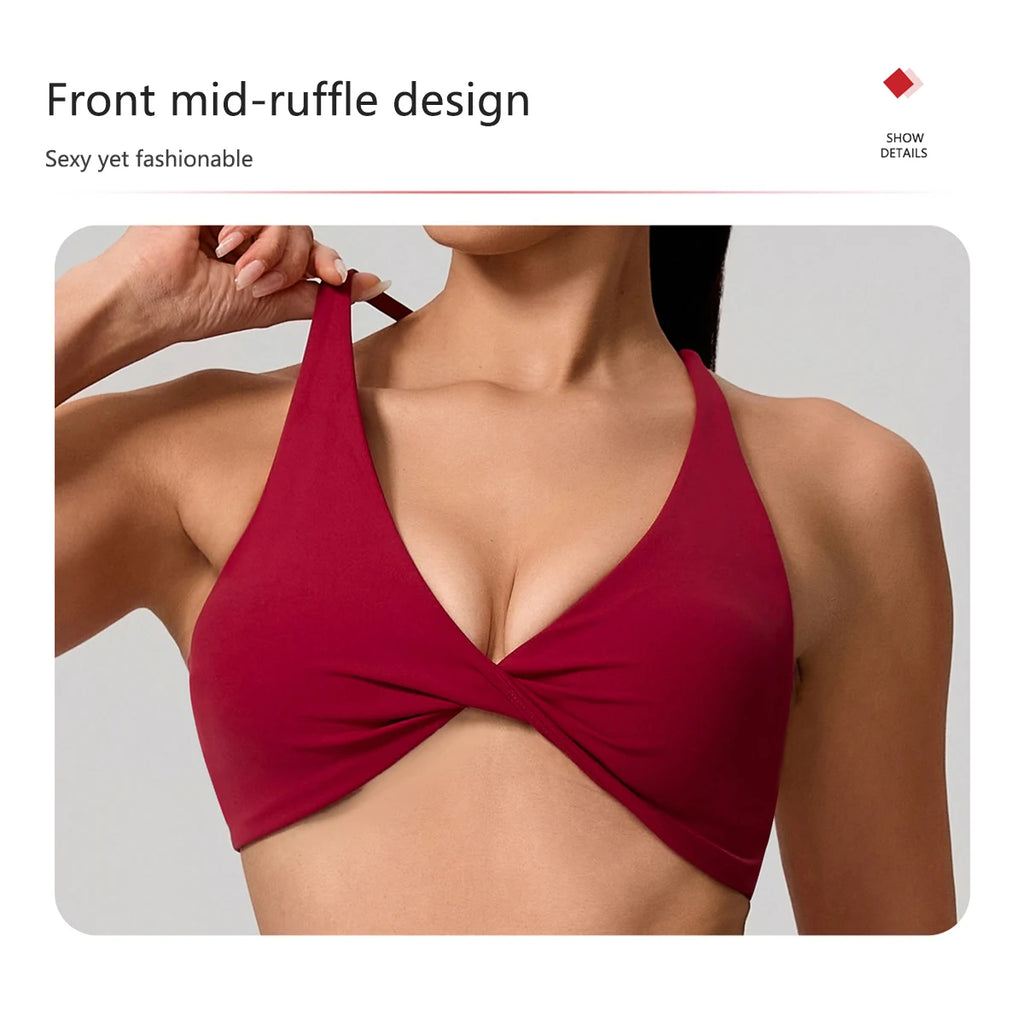 Cross Back Push Up Yoga Bra
