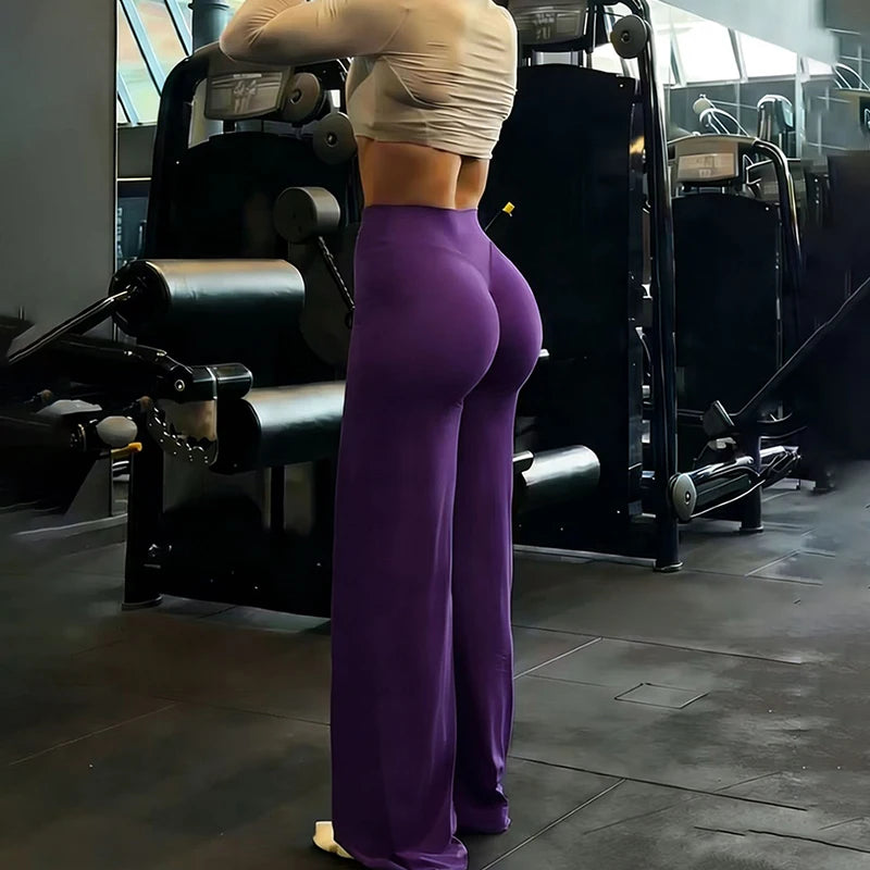 Wide Leg High Waist Yoga Trousers