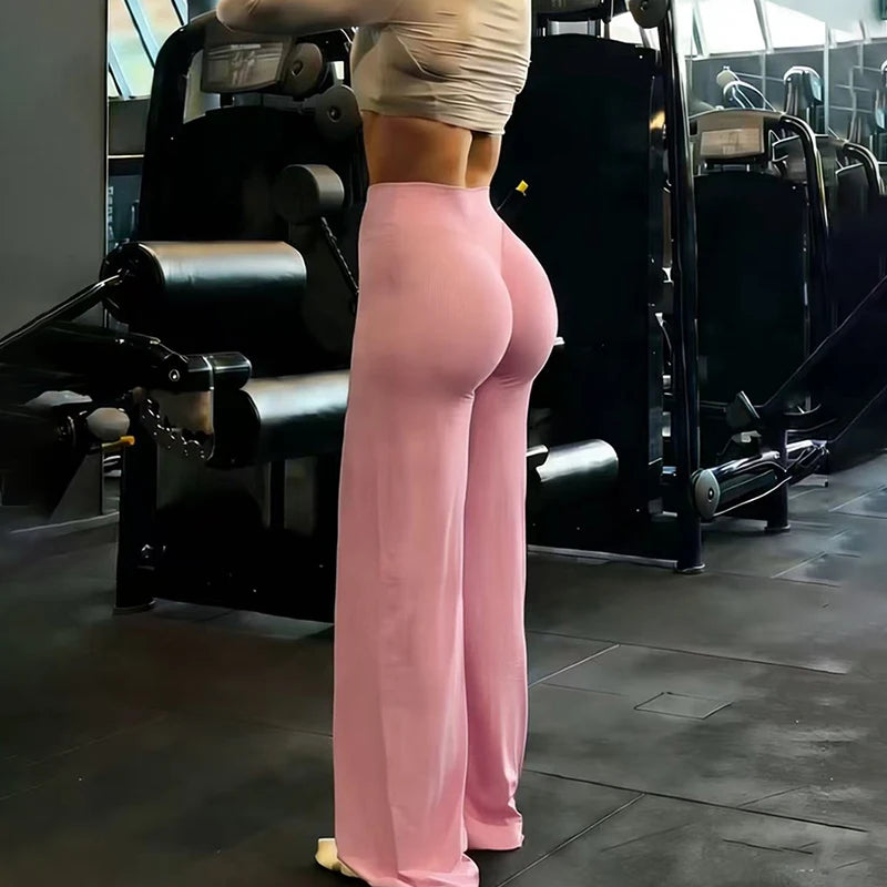 Wide Leg High Waist Yoga Trousers