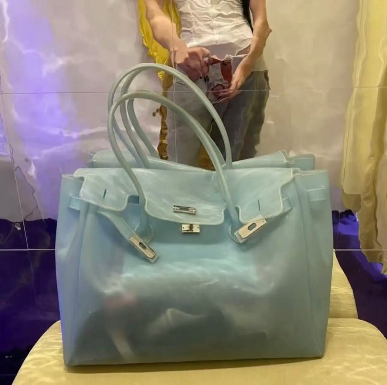 Clear PVC Jelly Tote Bag