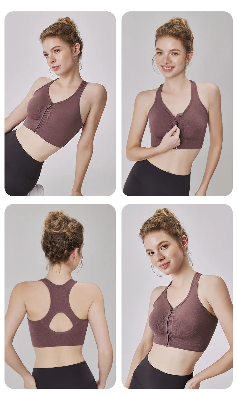 Front Zip Sports Bra