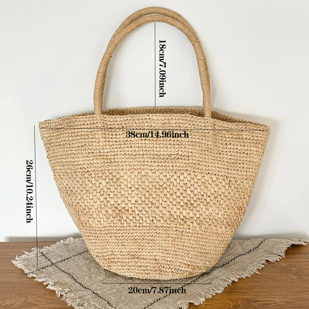 Handwoven Raffia Vacation Tote