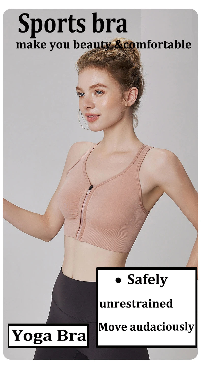 Front Zip Sports Bra