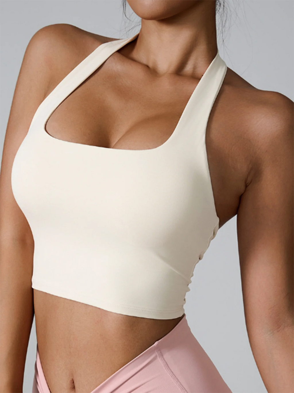 Halter Neck Push Up Sports Bra