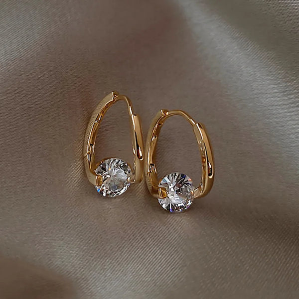 Zircon Geometric Hoop Earrings