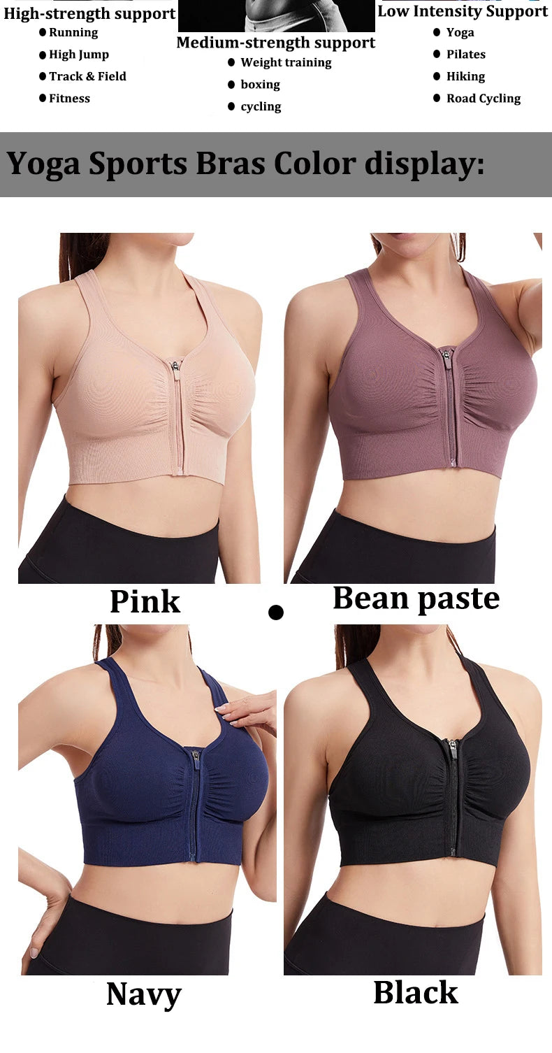 Front Zip Sports Bra