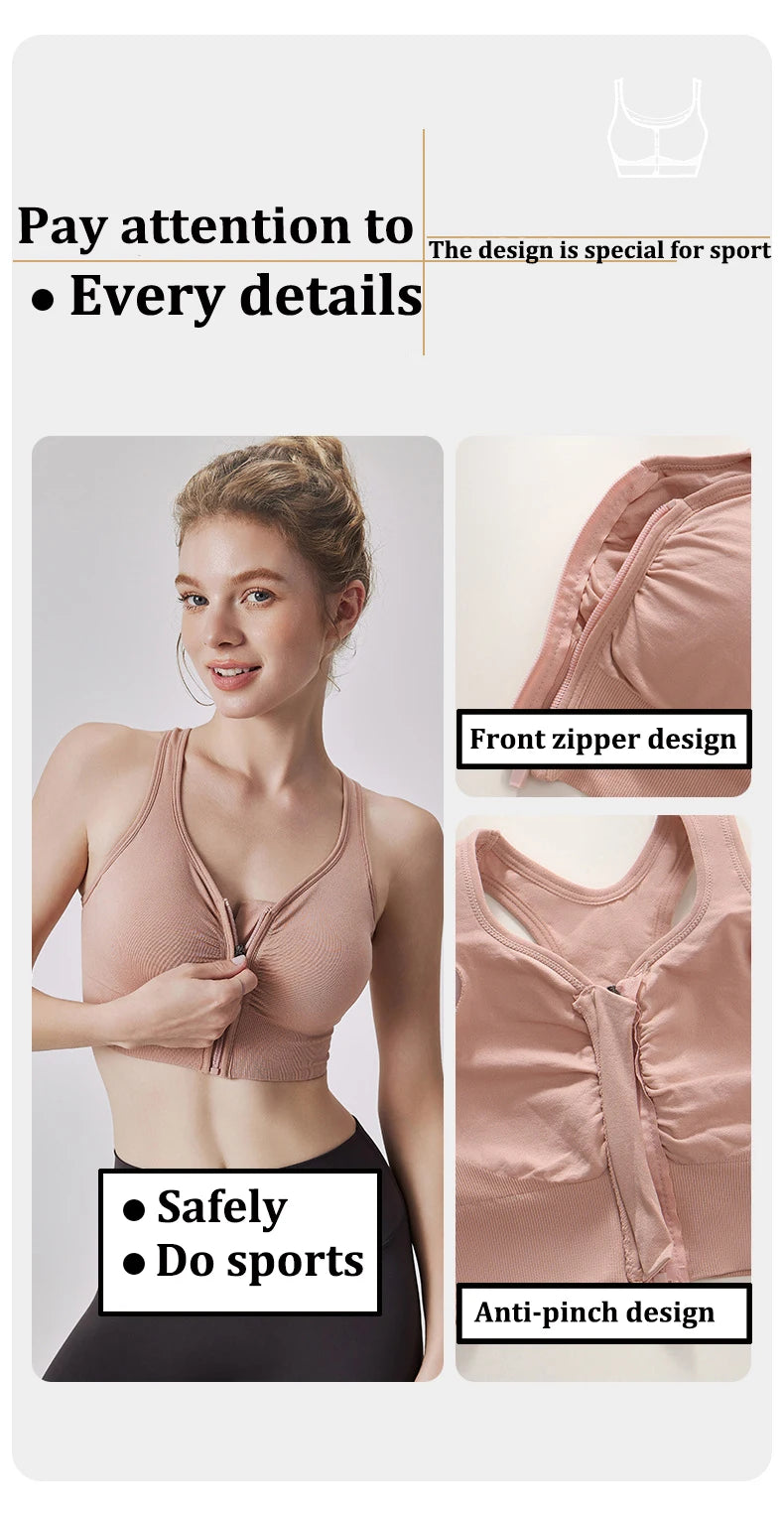 Front Zip Sports Bra