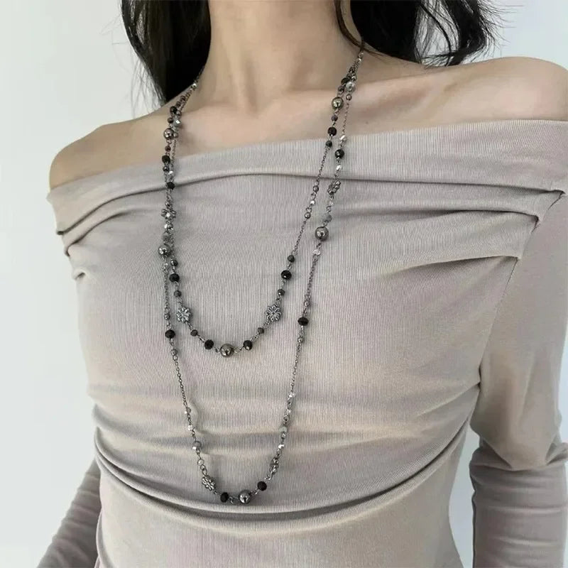 Boho Multilayer Bead Chain Necklace