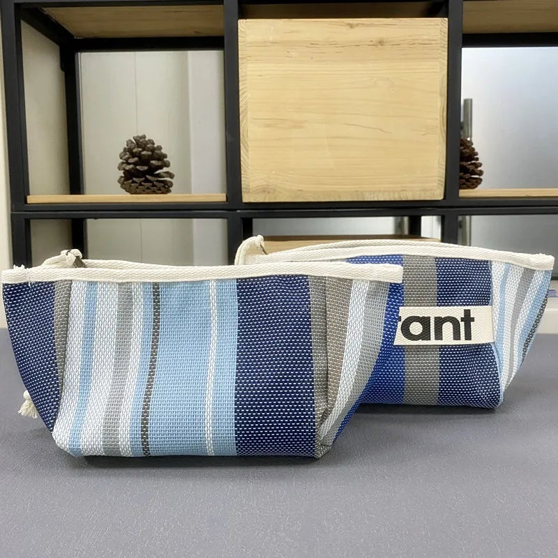 New summer storage bag, canvas bag, zipper makeup bag, hand-held cloth bag, inner lining woven bag