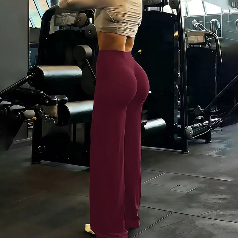Wide Leg High Waist Yoga Trousers