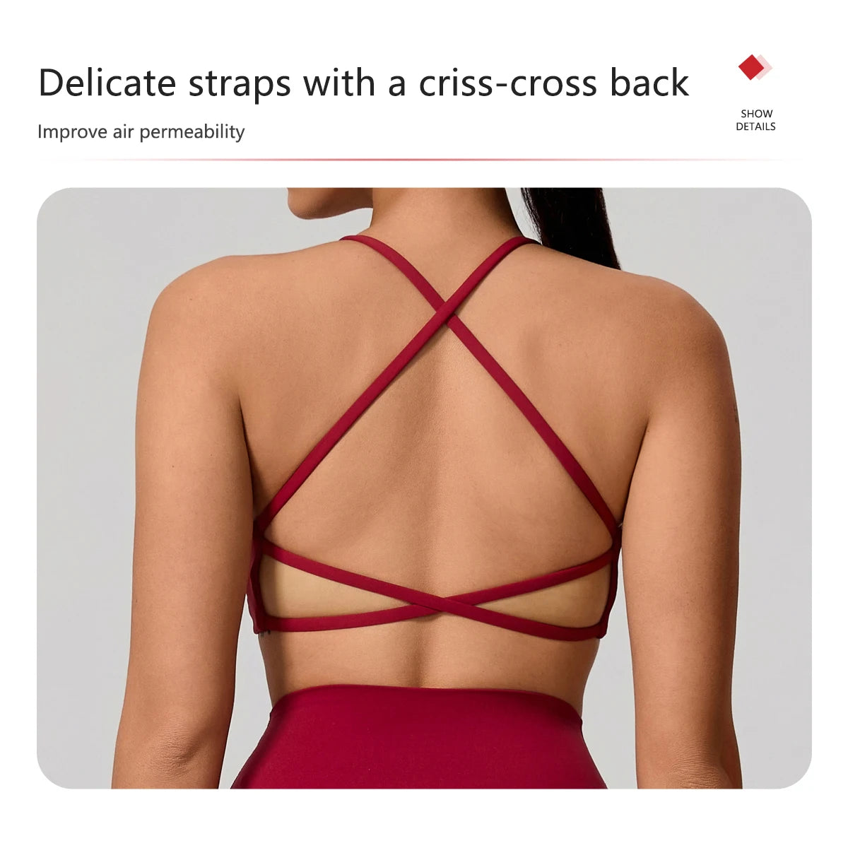 Cross Back Push Up Yoga Bra