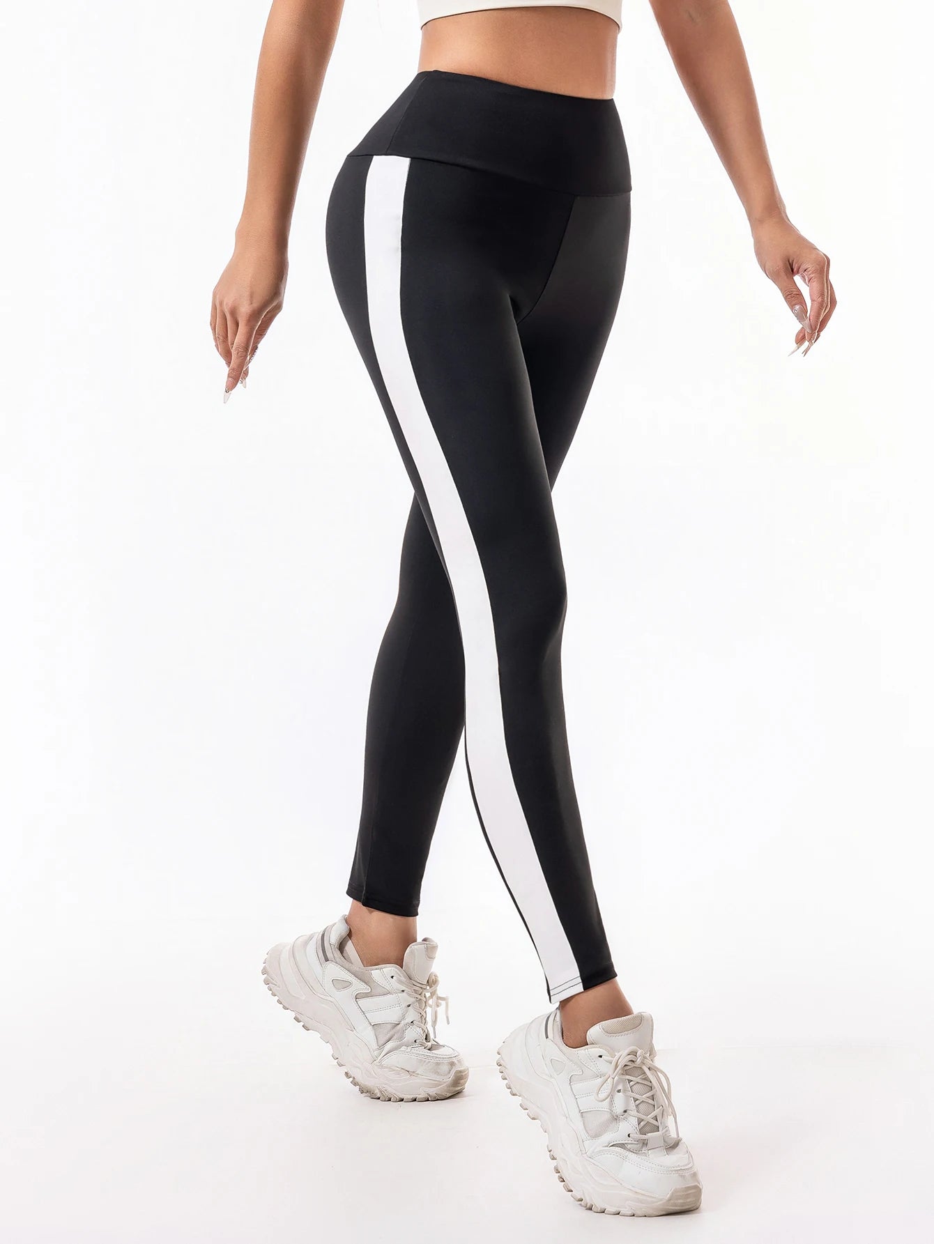 High Waist Letter Stretch Leggings