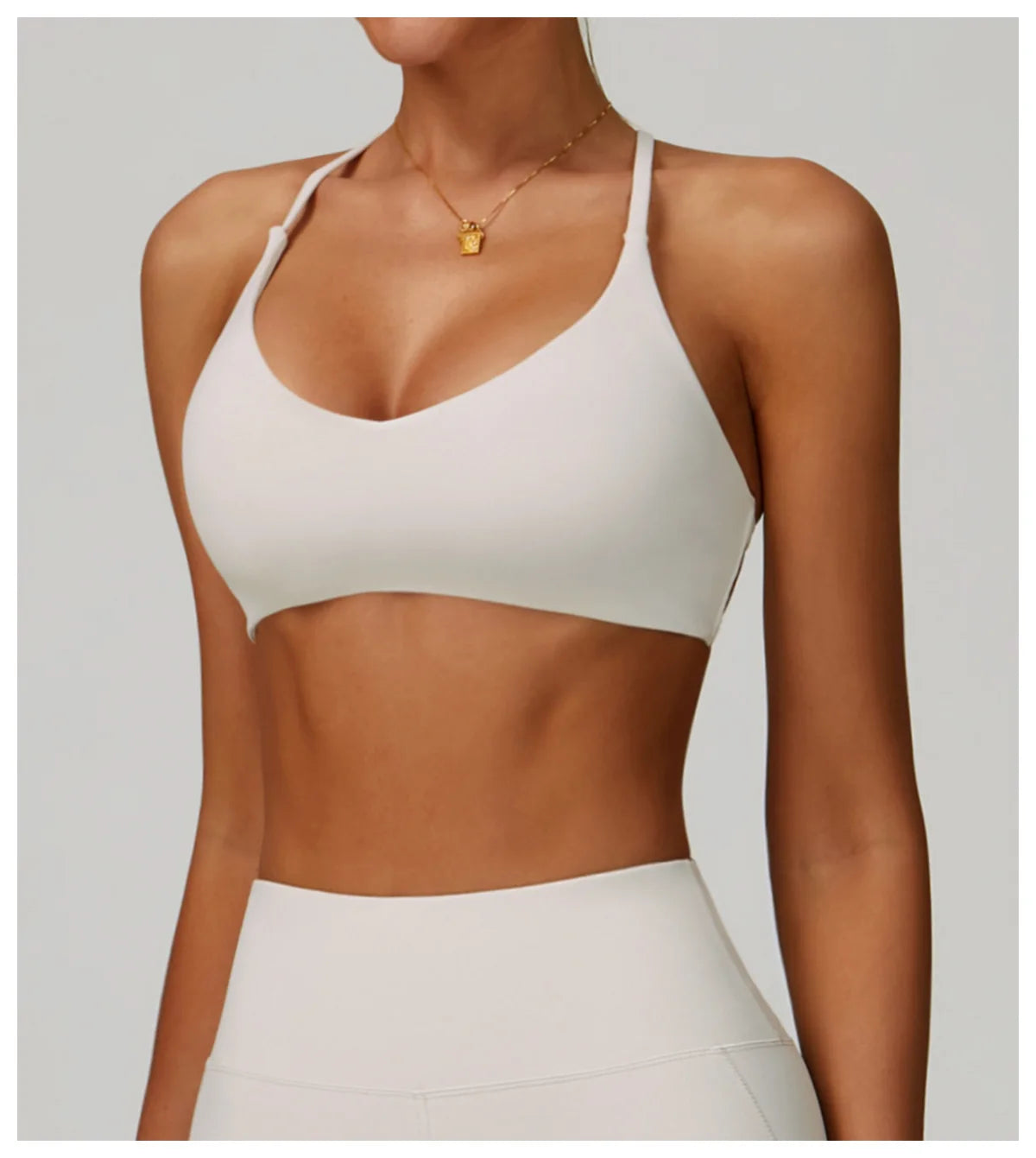 Cross Backless Crop Sports Bra