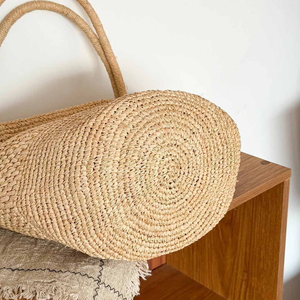 Handwoven Raffia Tote Bag