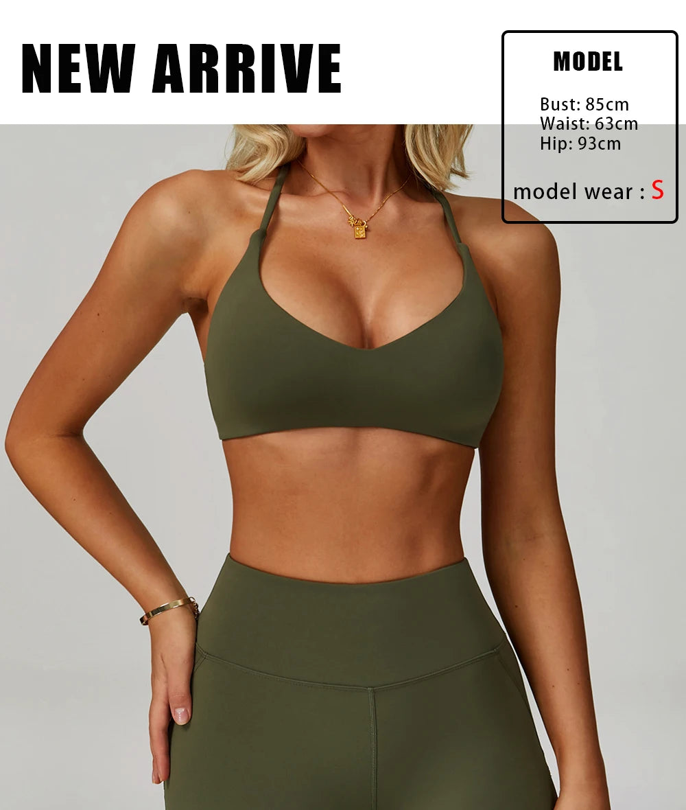 Cross Backless Crop Sports Bra
