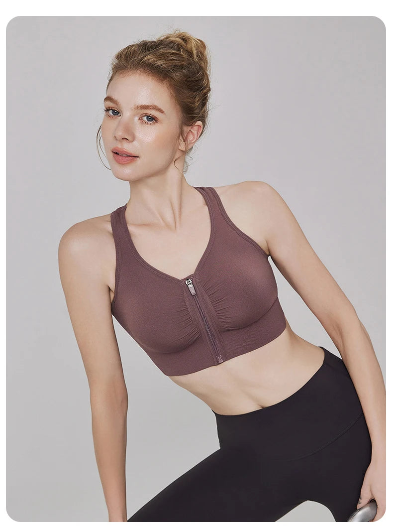 Front Zip Sports Bra