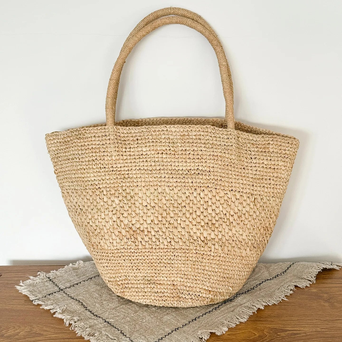Handwoven Raffia Tote Bag