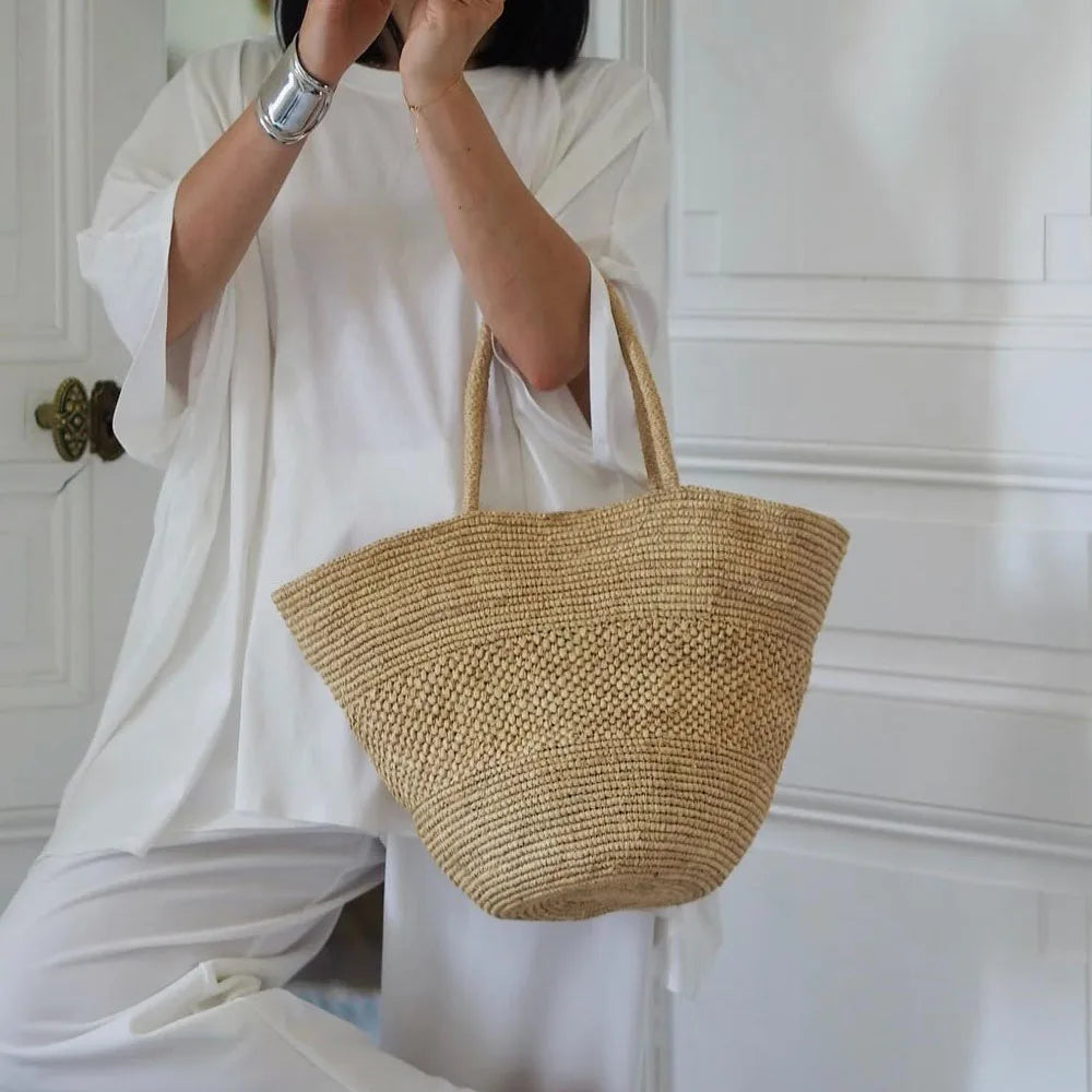 Handwoven Raffia Vacation Tote
