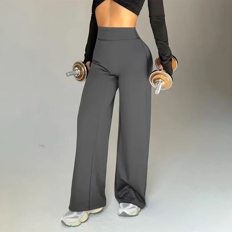 Wide Leg High Waist Yoga Trousers