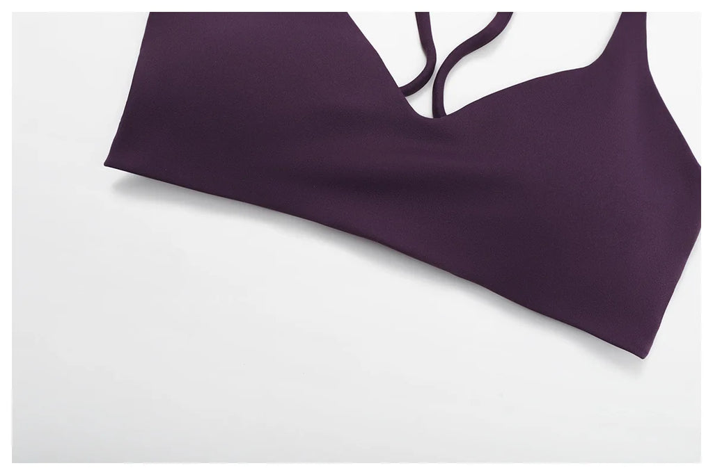 Cross Backless Crop Sports Bra
